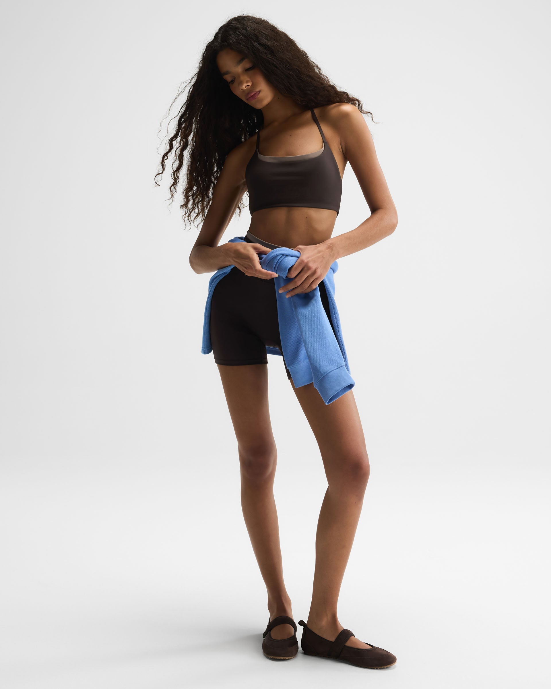 Ultimate Double Layer Crop Shorts - Coffee Bean/Dusty Brown