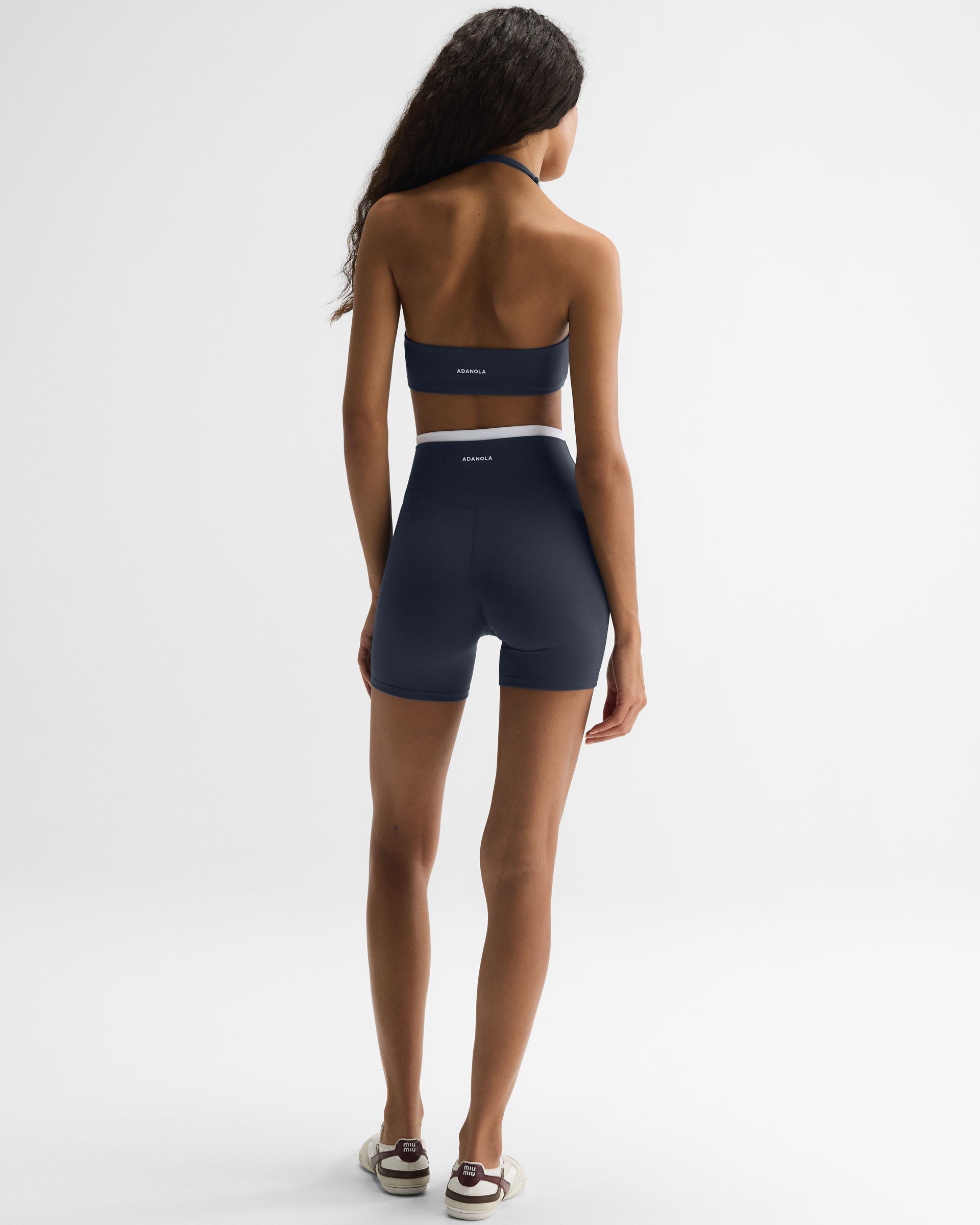 Ultimate Double Layer Crop Shorts - Midnight Blue/White