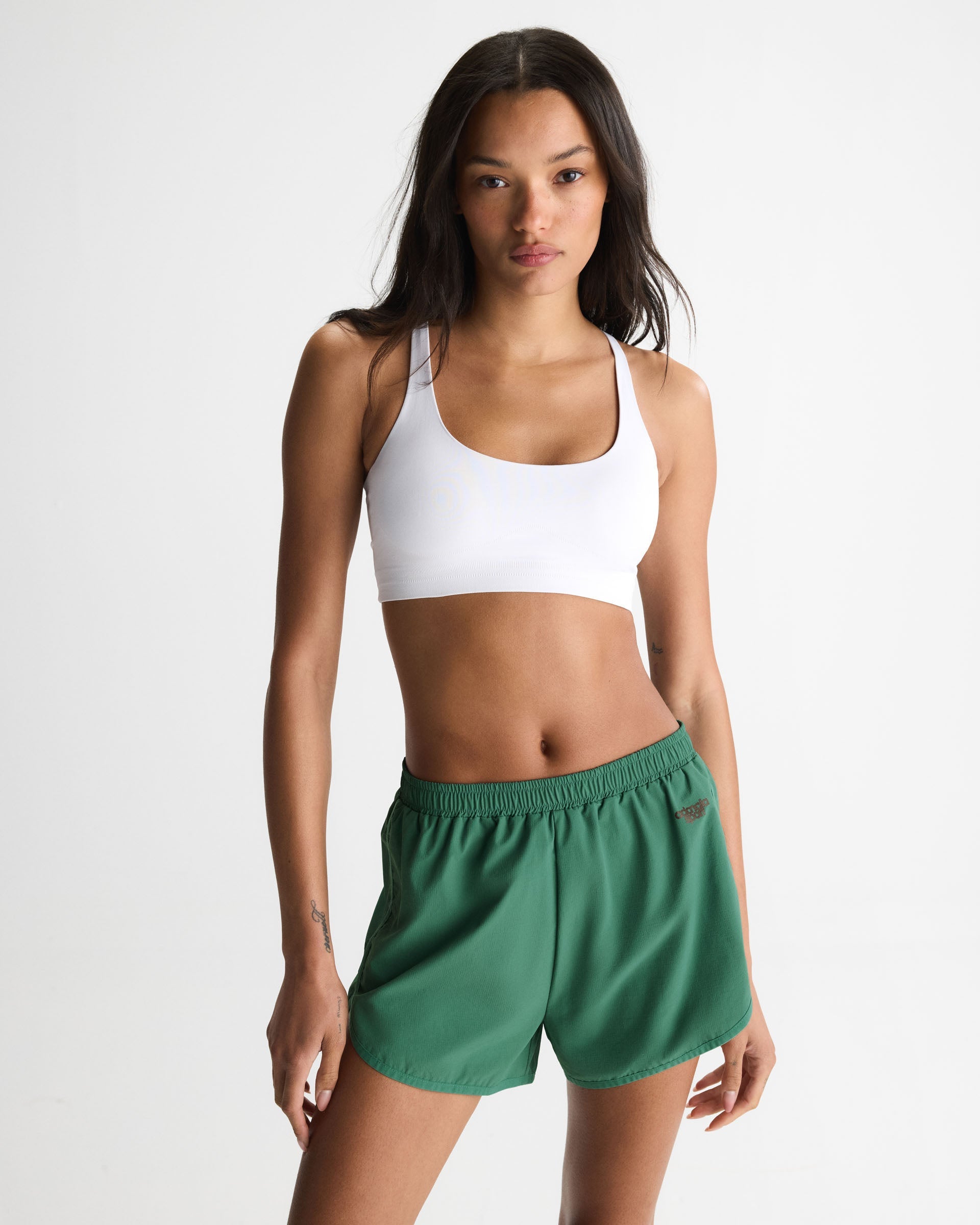 Seamless Racer Back Bra - White