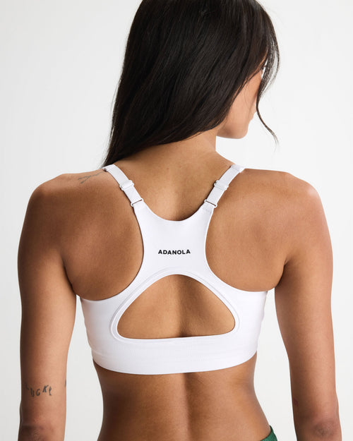 Seamless Racer Back Bra - White