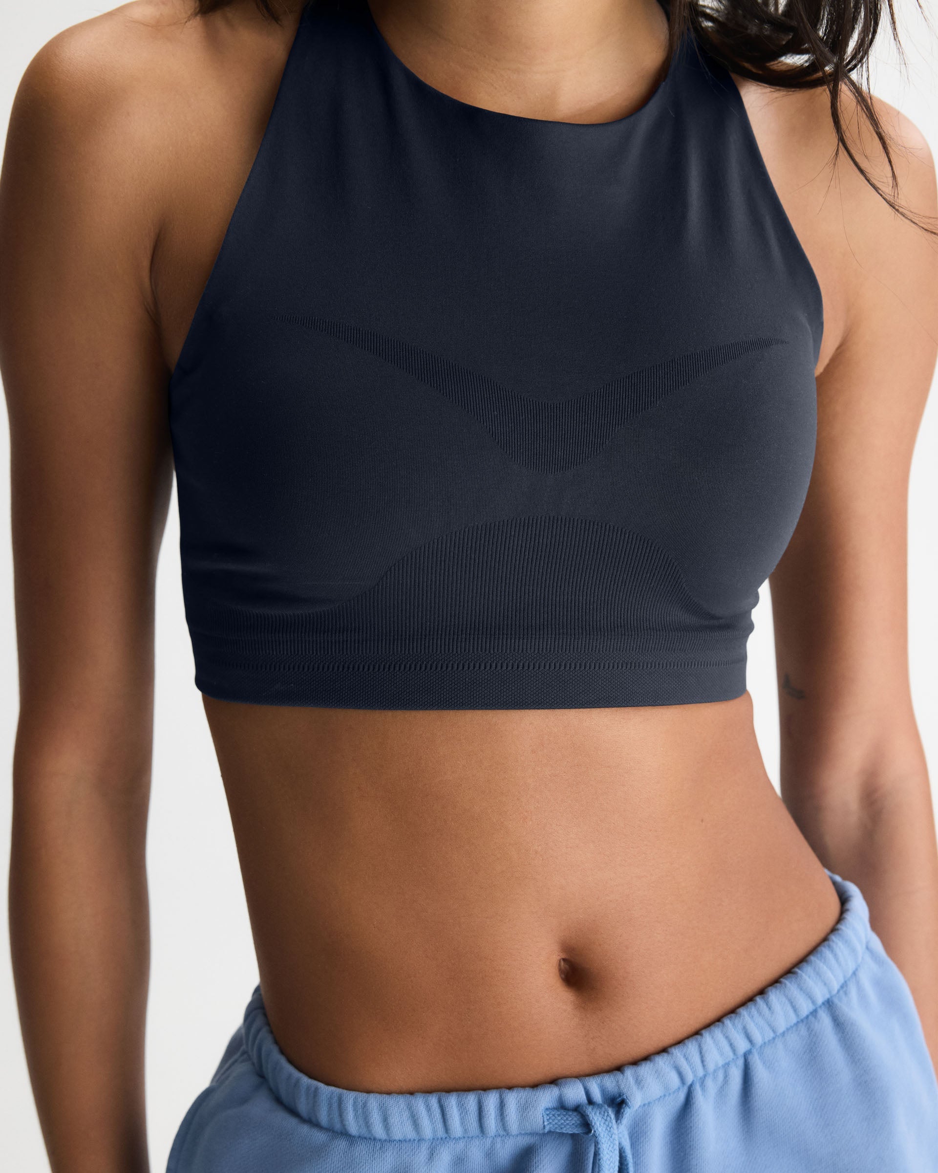 Seamless Racer Tank Bra - Midnight Blue