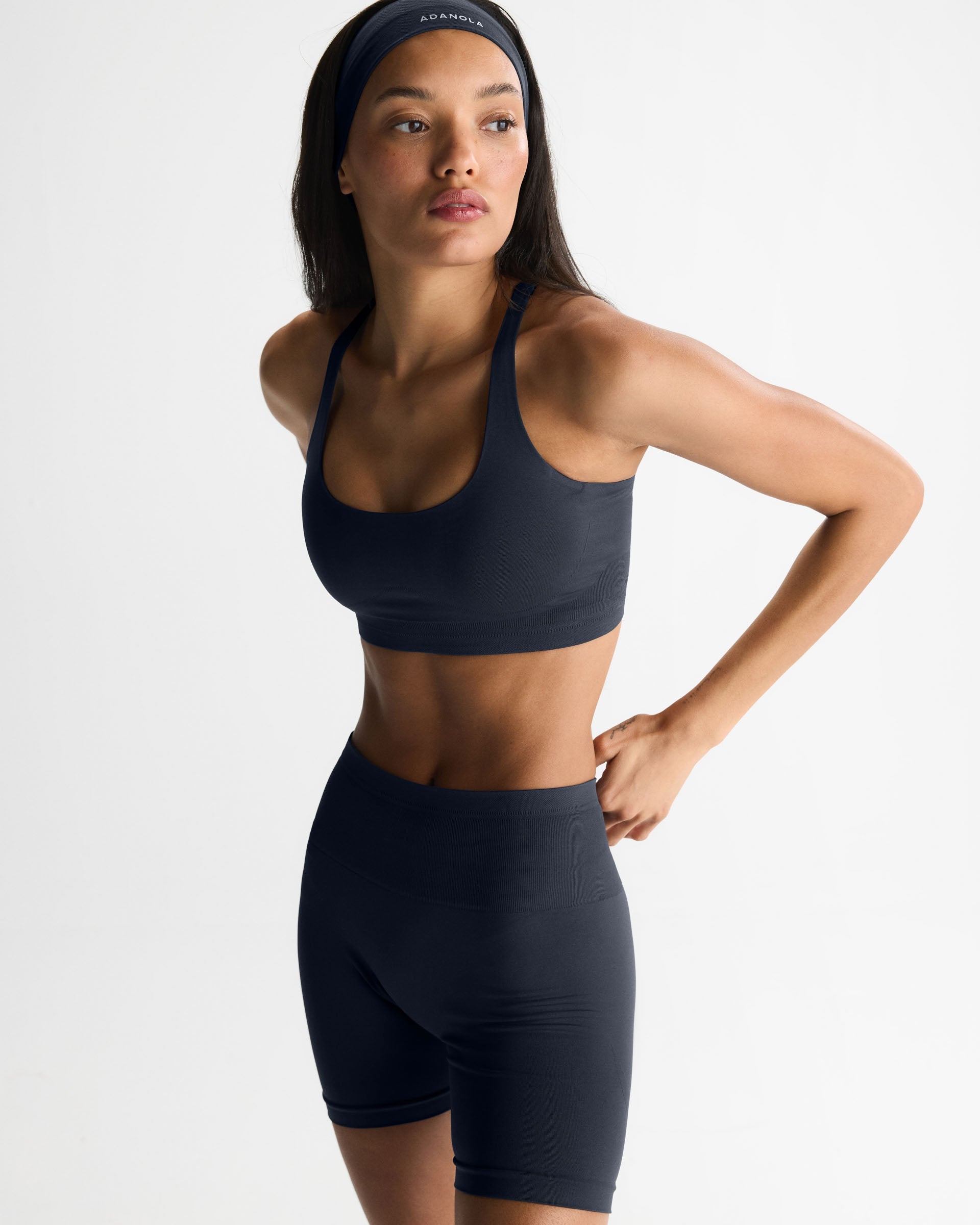 Seamless Racer Back Bra - Midnight Blue