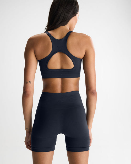Seamless Racer Back Bra - Midnight Blue